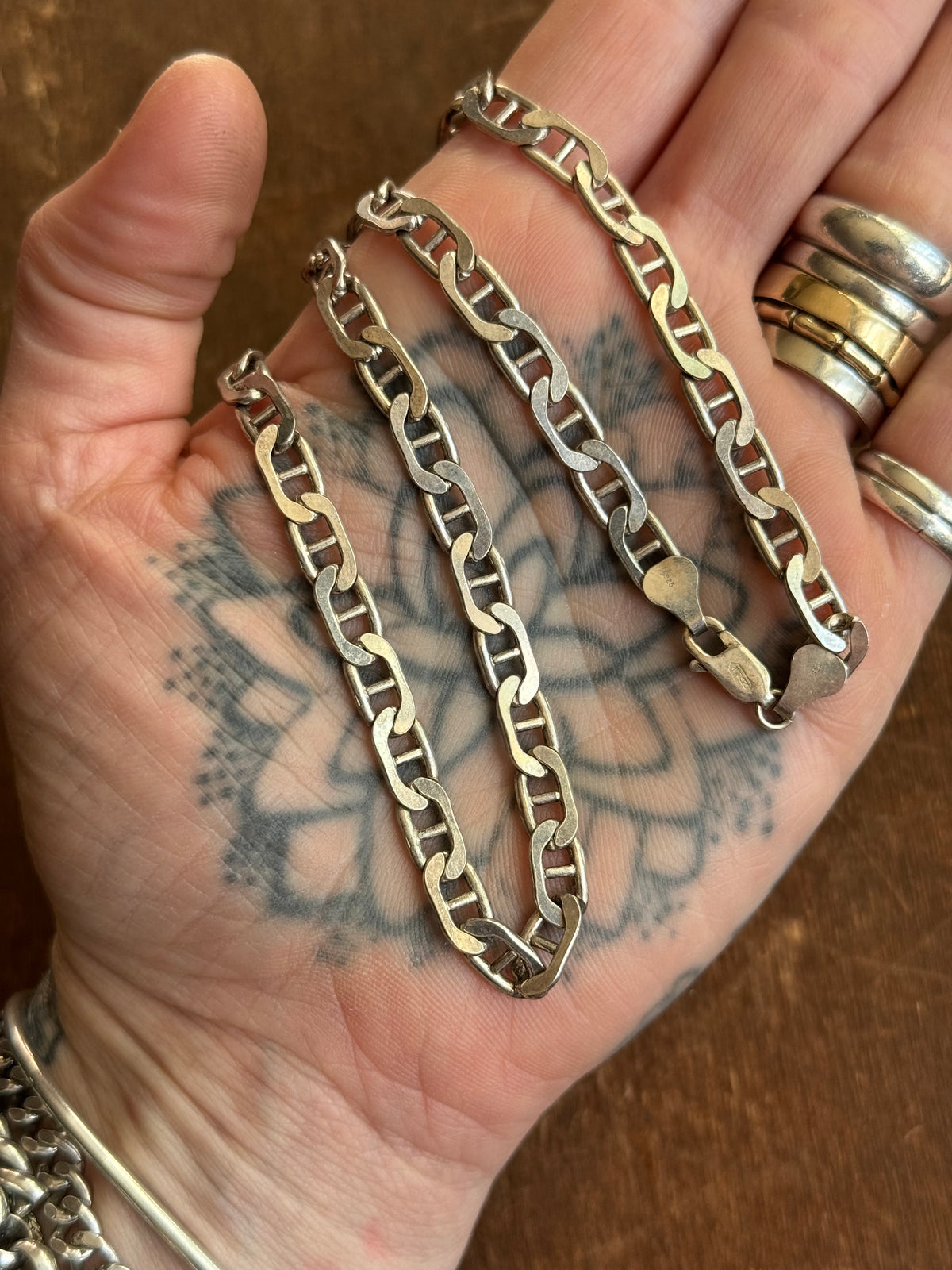 Vintage Sterling Silver 18” Mariner Chain