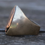 Vintage Worn Big Chief Mexican Biker Ring 9.5