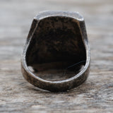 Vintage Sterling Crushed Turquoise Inlay Ring 7.75