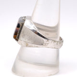 Vintage Sterling Agate Signet Ring 9.75