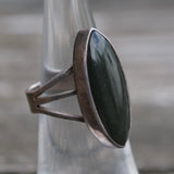 Vintage Sterling Jadeite Ring 5.25