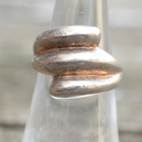 Vintage Sterling Silver Modernist Ring 6.25