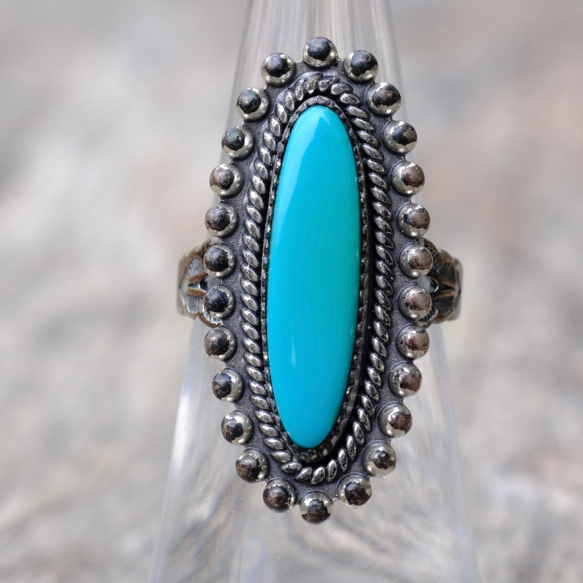 Vintage Sterling Turquoise Ring 6.25