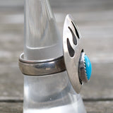 Vintage Sterling Turquoise Bear Paw Ring 8