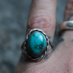 Vintage Sterling Turquoise Ring 6.5