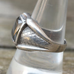 Vintage Sterling Hematite Signet Ring 9.25