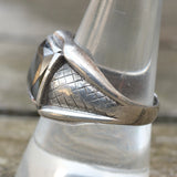 Vintage Sterling Hematite Signet Ring 9.25