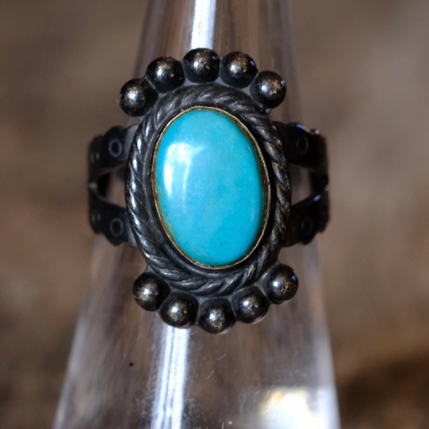 Vintage Sterling Turquoise Ring 5.5