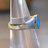 Vintage Sterling Turquoise Inlay Band Ring 6