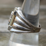 Vintage Sterling FOE Mother Of Pearl Ring 9