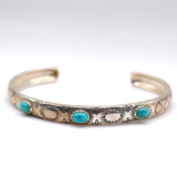 Sterling Turquoise Cuff Bracelet 7"