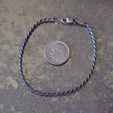 Vintage Sterling Silver Twisted Chain Bracelet 6.75"