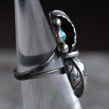 Vintage Sterling Double Turquoise Feather Ring 4