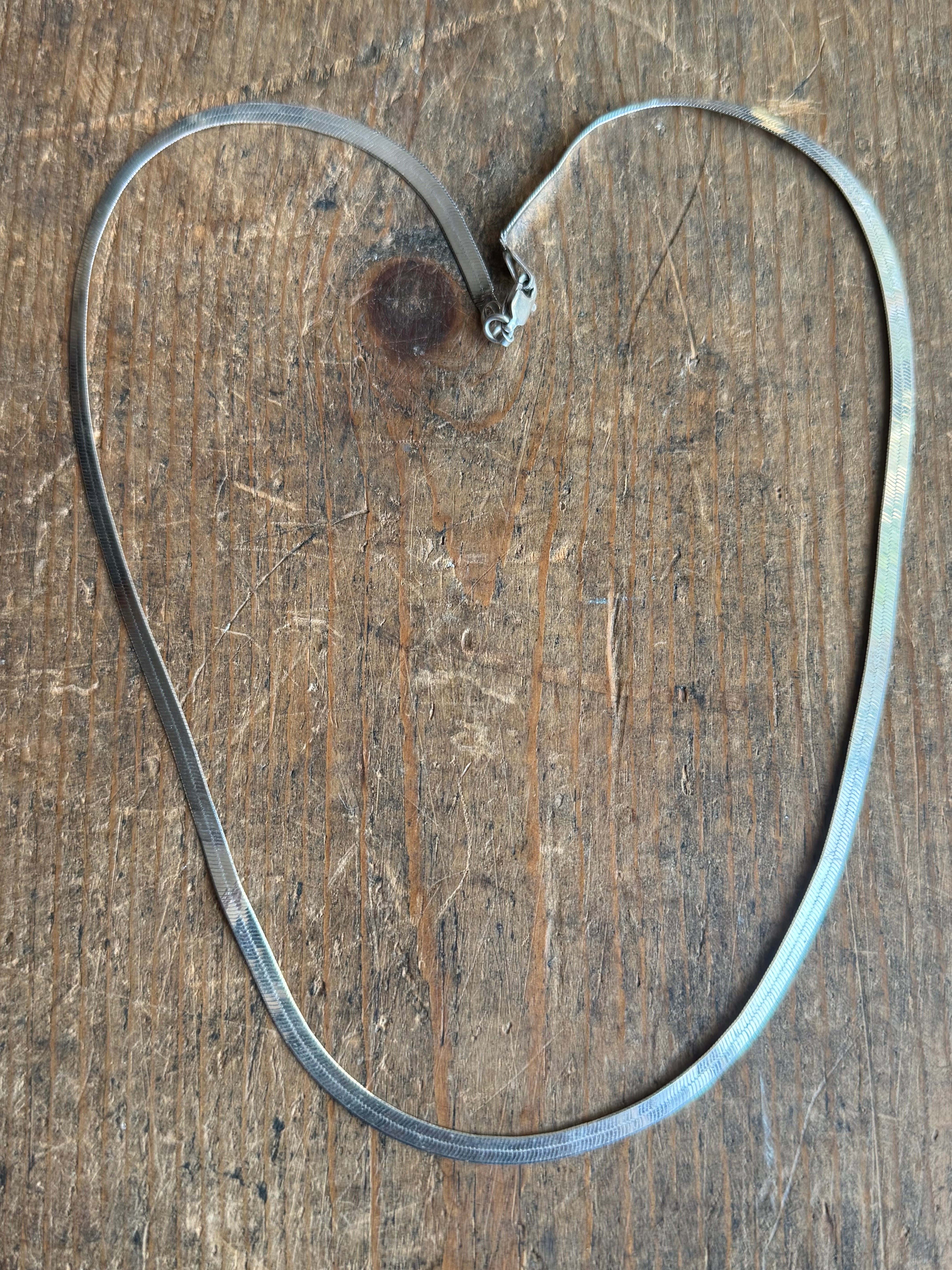 Vintage Sterling Silver 19” Herringbone Chain