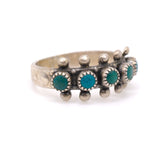 Vintage Sterling Snake Eye Turquoise Band 4.75