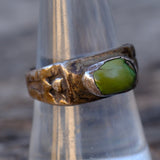 Vintage Sterling Green Turquoise Band Ring 8.25