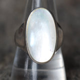 Vintage Sterling Mother Of Pearl Signet Ring 9.75