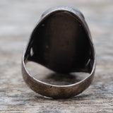 Vintage Sterling 2-Stone Malachite Ring 11.75