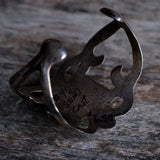 HEAVY Vintage Sterling Cerrillos Turquoise Sandcast Cuff