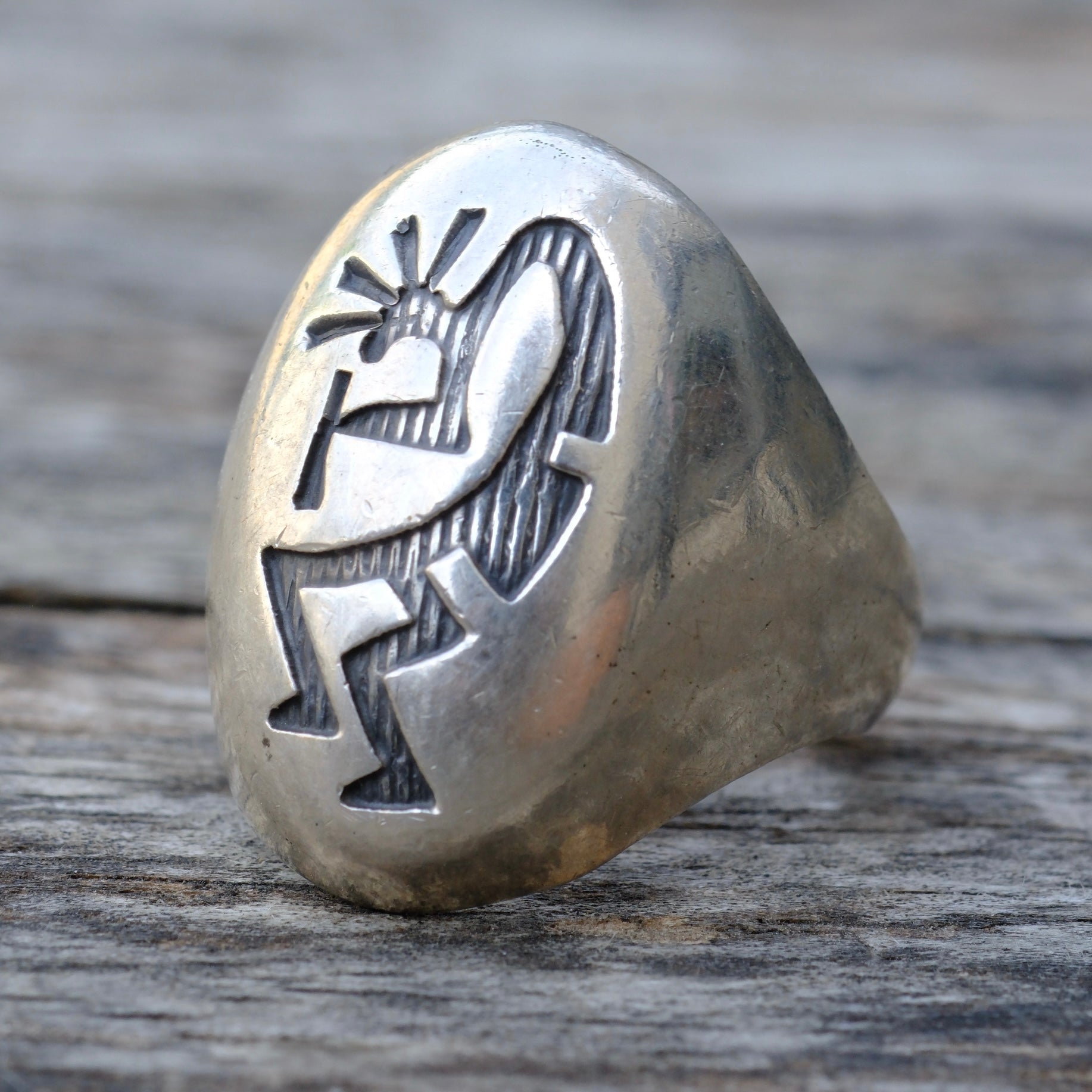 Vintage Sterling Silver Kokopelli Ring 9.75