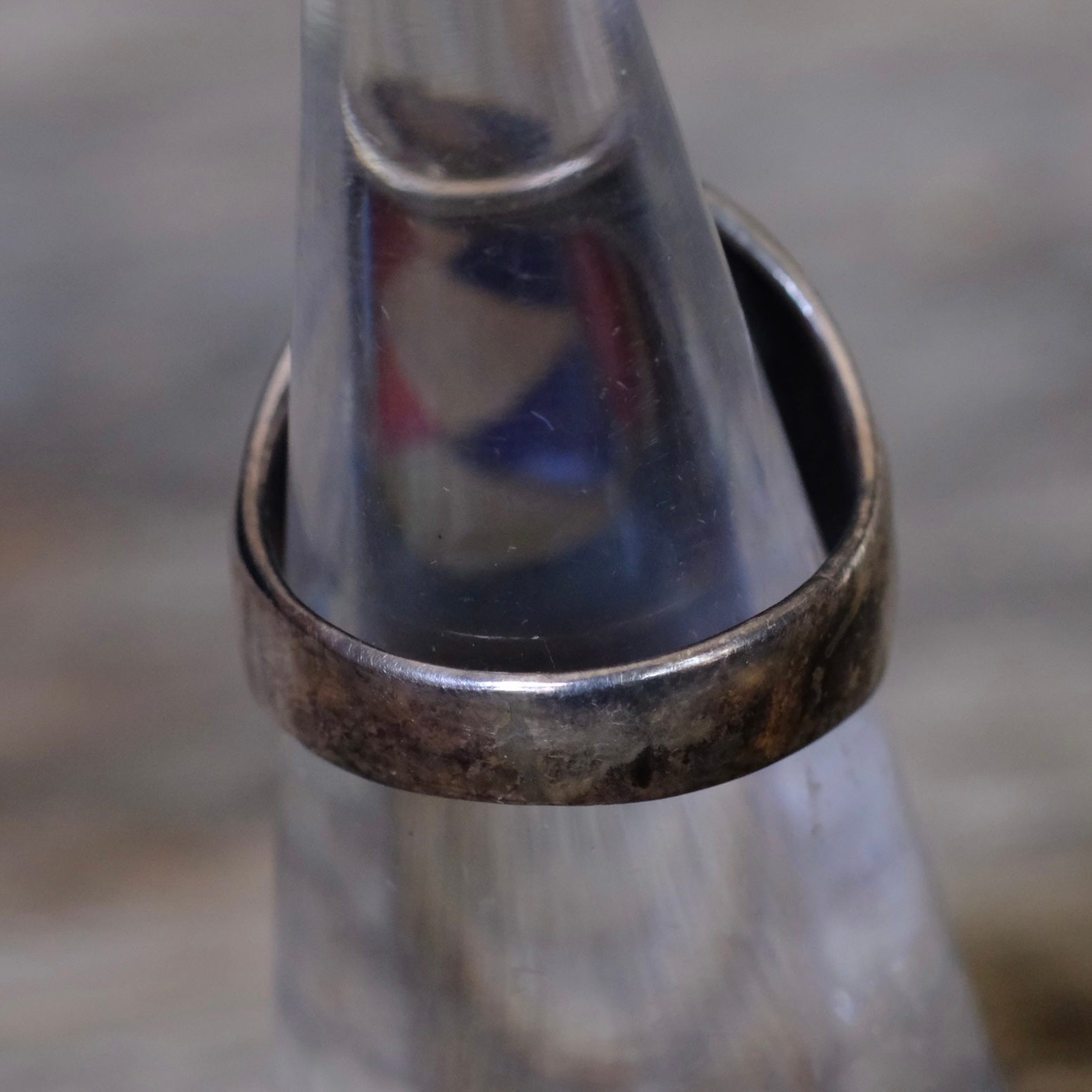Vintage Sterling Multistone Inlay Ring 6