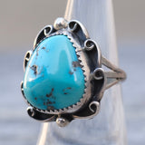 Vintage Sterling Turquoise Ring 6.5