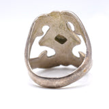 Vintage Sterling Turquoise Sandcast Ring 9.25