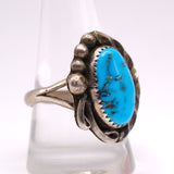 Vintage Sterling Turquoise Ring 10.75