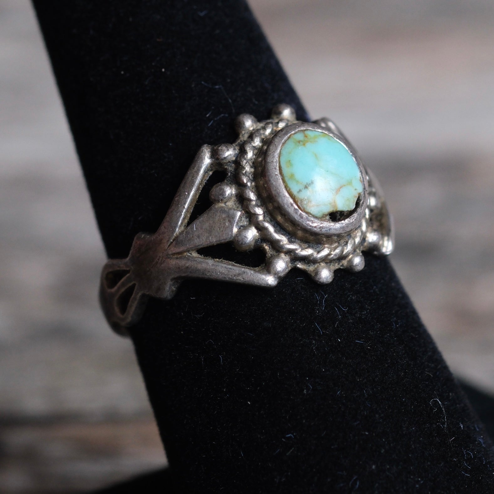 Vintage Sterling Turquoise Ring 7.25