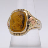 Vintage Sterling Tigers Eye Centurion Signet Ring 9.5