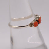 Vintage Sterling Coral Band Ring 8