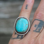 Vintage Sterling Turquoise Ring 4.5