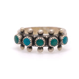 Vintage Sterling Snake Eye Turquoise Band 4.75
