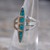 Vintage Sterling Turquoise Inlay Ring 6