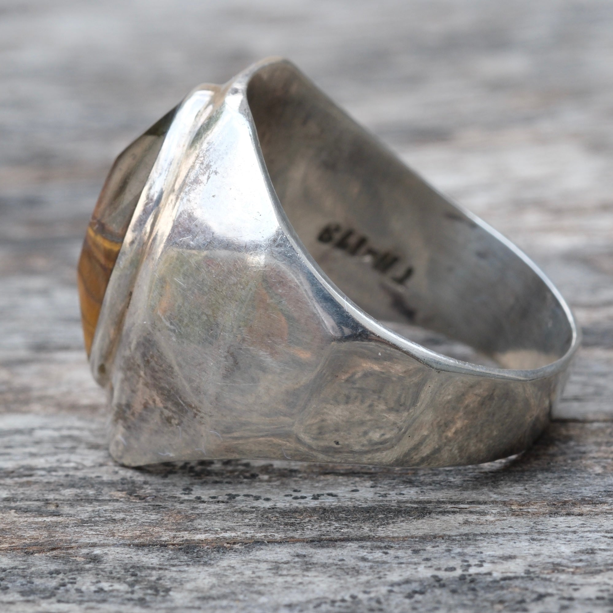 Vintage Sterling Onyx Signet Ring 12.5