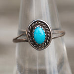 Vintage Sterling Turquoise Roper Ring 7.5