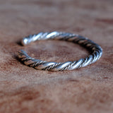 Vintage Sterling Silver Braided Cuff Bracelet 6"