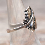 Vintage Sterling Leaf Ring 7.25