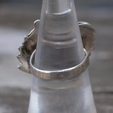 Vintage Sterling Malachite Feather Ring 5.25