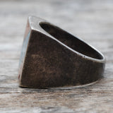 Vintage Sterling Crushed Turquoise and Coral Inlay Ring 10
