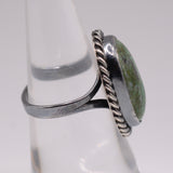 Vintage Sterling Turquoise Roper Ring 6.5