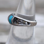 Vintage Sterling Turquoise and Mother Of Pearl Band 6.5