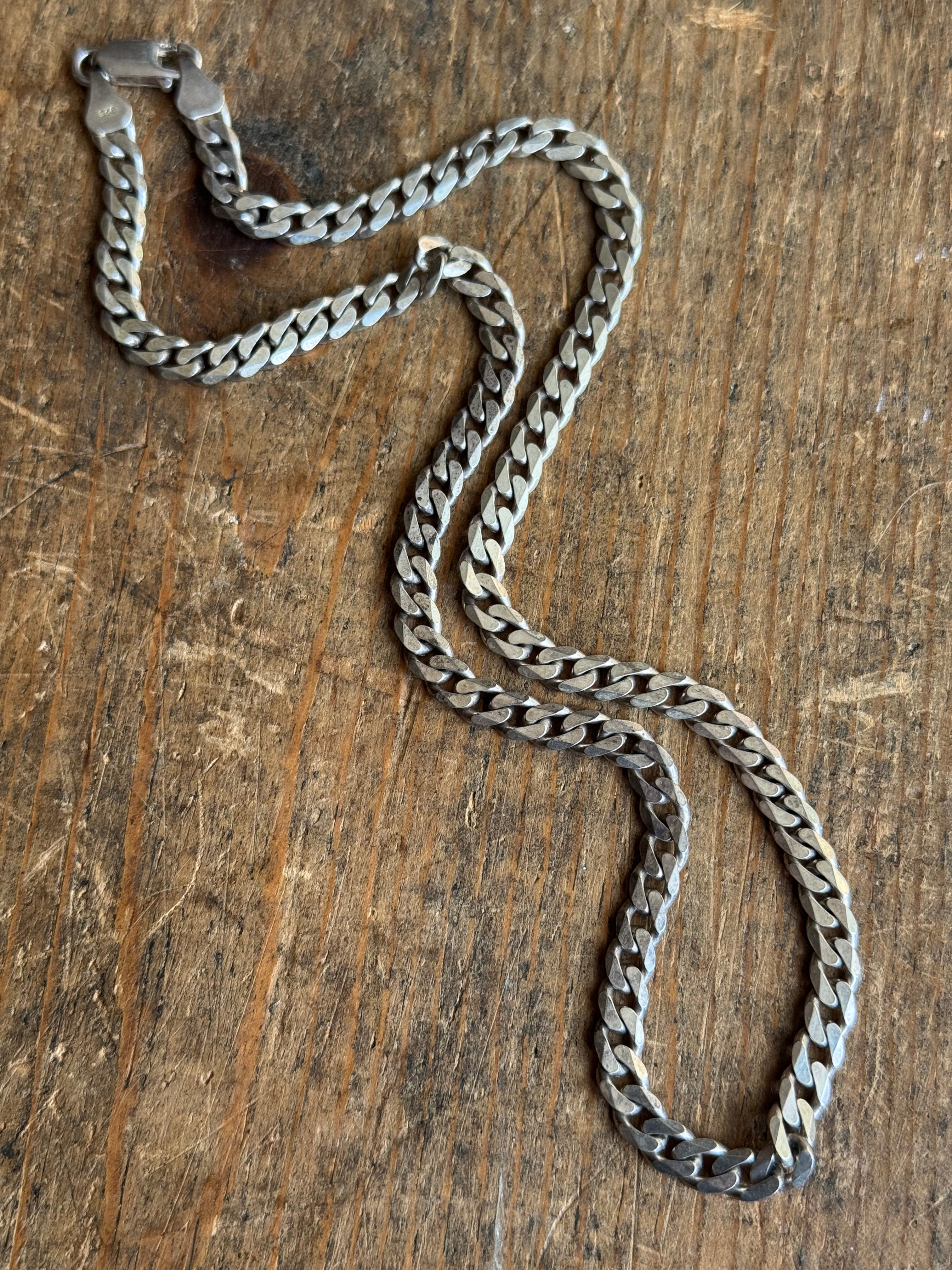 Vintage Sterling Silver 18” Curb Chain