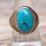 Vintage Sterling Turquoise Ring 9.5