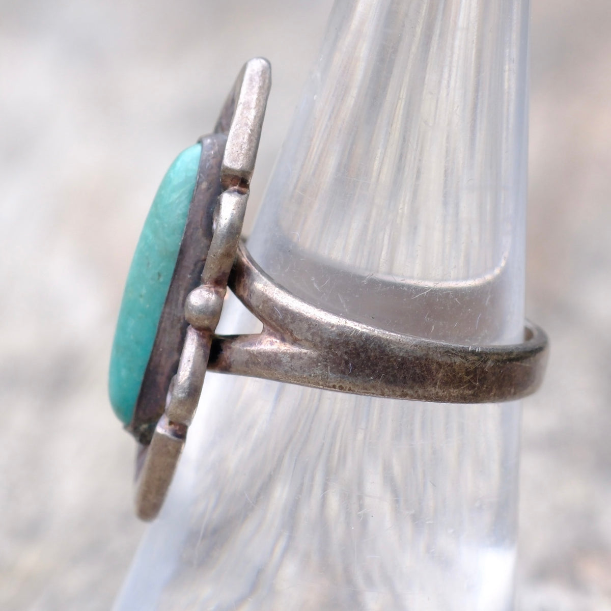 Vintage Sterling Turquoise Ring 6.5