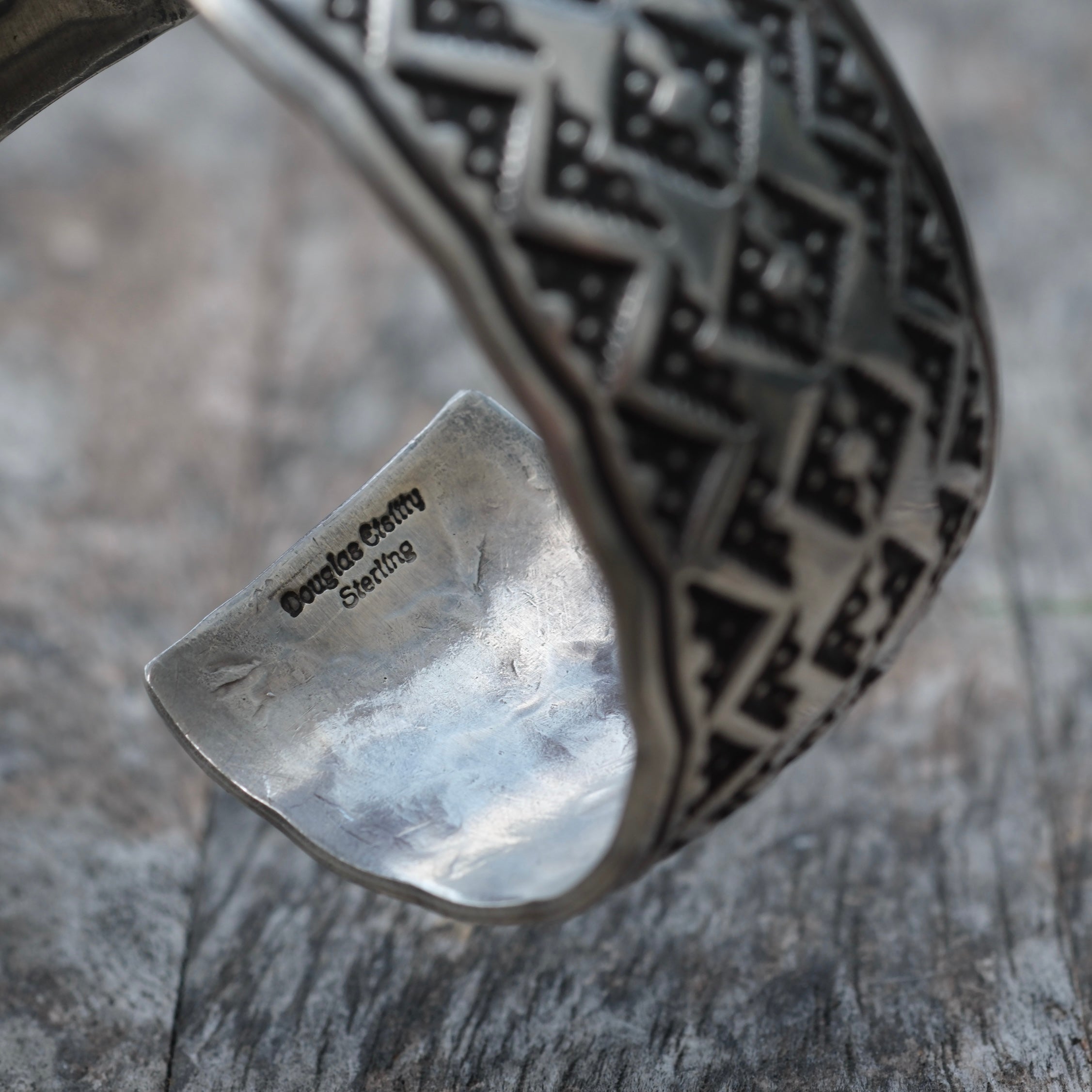 Huge Vintage Sterling Stamped Cuff Bracelet Etsitty