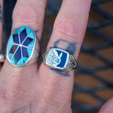 Vintage White Bronze Playboy Signet Ring 9.25