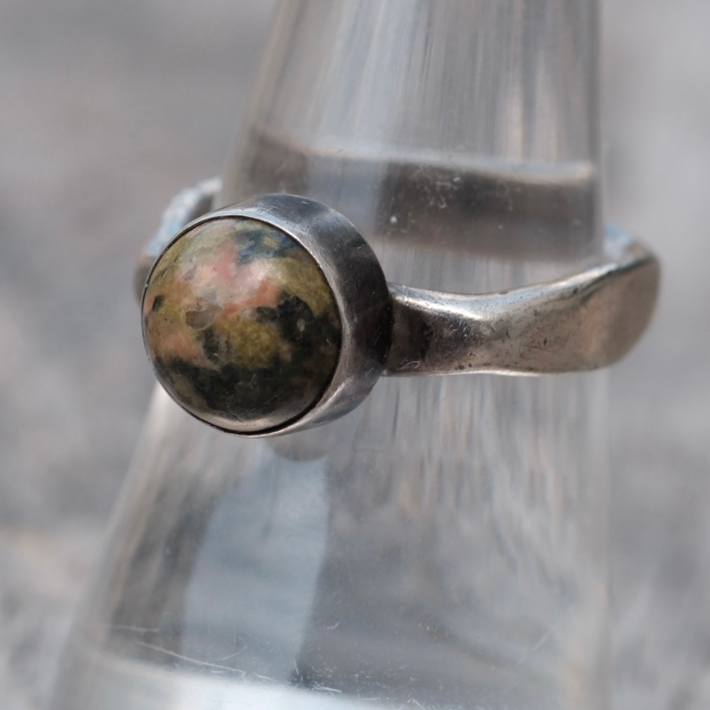 Vintage Sterling Jasper Ring 8
