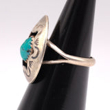 Vintage Sterling Turquoise Shadowbox Ring 5