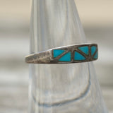 Vintage Sterling Turquoise Inlay Band 7